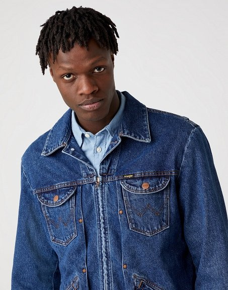 MĘSKA KURTKA JEANSOWA WRANGLER BRAD JACKET SPOILT BRAD W456SF42P 112128907