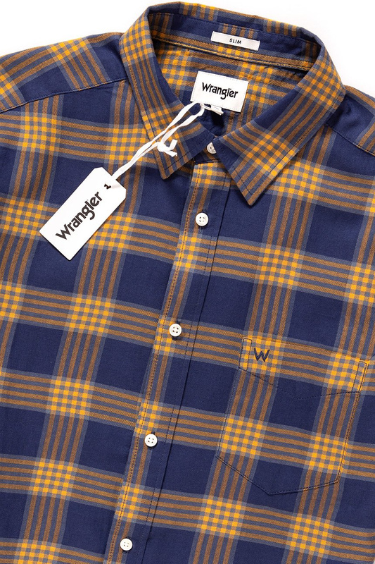 KOSZULA MĘSKA KRÓTKI RĘKAW WRANGLER SS 1PKT SHIRT PATRIOT BLUE W5881OR5H 112129599