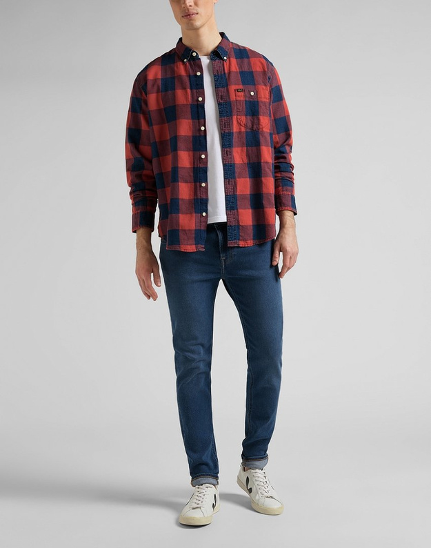 LEE RIVETED SHIRT MĘSKA KOSZULA W KRATĘ REAL RED L66IOVUI 112145370