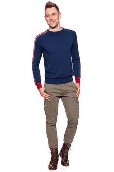 MĘSKI SWETER WRANGLER RAGLAN KNIT BLUE DEPTHS W8615PRJY 112132316