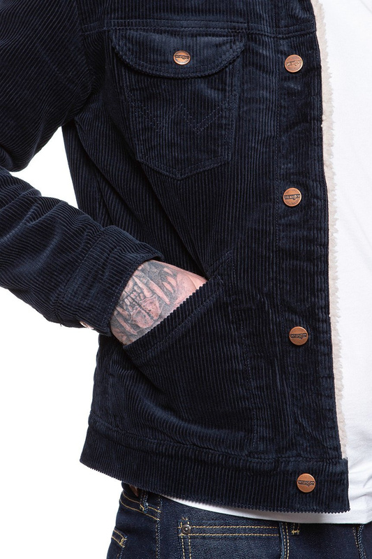 KURTKA ZIMOWA WRANGLER 124MJ SHERPA NAVY W4MSUP114 112129153