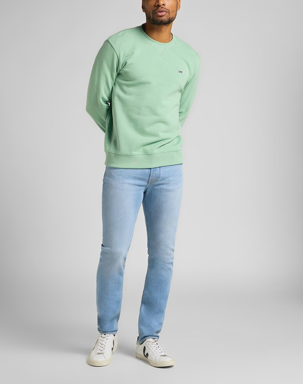 LEE PLAIN CREW SWS MĘSKA BLUZA KLASYCZNA GRANITE GREEN L81ISPQN 112121785