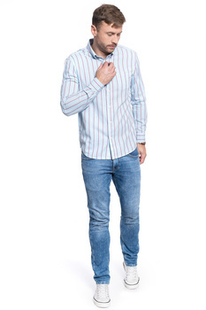KOSZULA MĘSKA WRANGLER LS 1PKT BUTTON DOWN CERULEAN BLUE W5A34SXVT 112130013