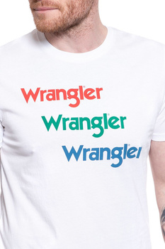 WRANGLER T SHIRT SS REPEAT TEE WHITE W7D7D3989 112131767