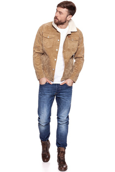 KURTKA ZIMOWA WRANGLER CORD TRUCKER CLAY BEIGE W4735VNWM 112129032
