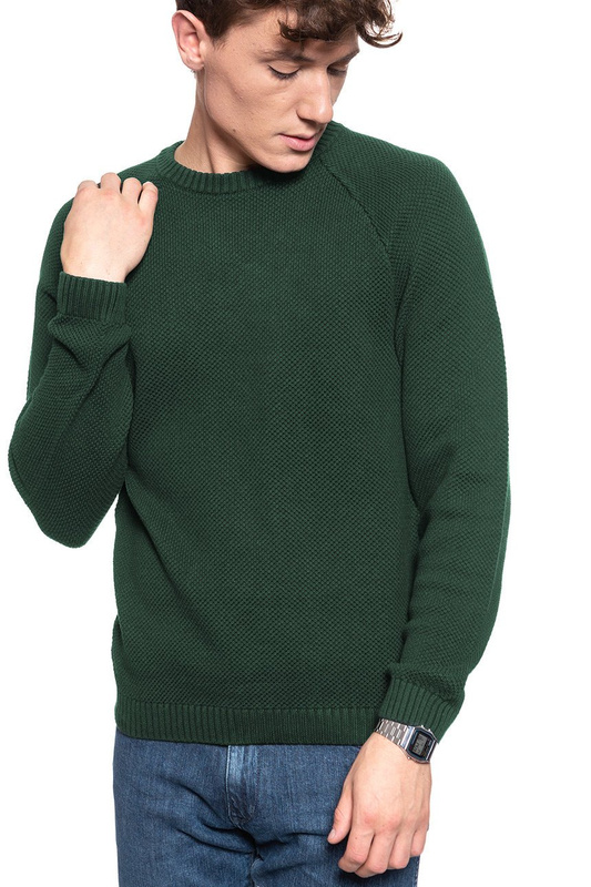 MĘSKI SWETER LEE RICE KNIT DK BOTTLE GREEN L83MOCBB 112122402
