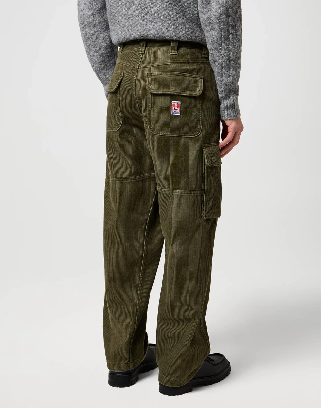 MESKIE SPODNIE WRANGLER CJ LOOSE CARGO IVY GREEN 112371050