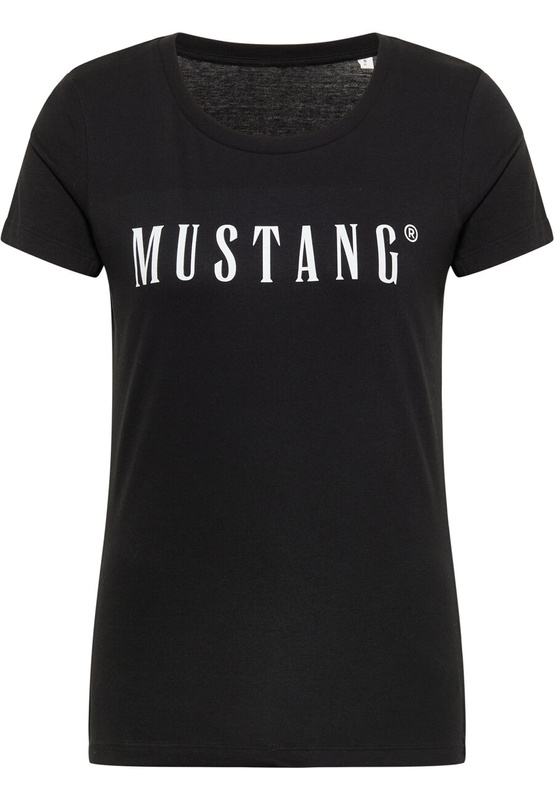 MUSTANG Alina C Tee Logo Damski T-shirt Koszulka Black 1013222 4142