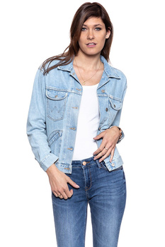 DAMSKA KURTKA JEANSOWA WRANGLER RETRO JACKET TUBBLE BLUE W415FH17J 112128783