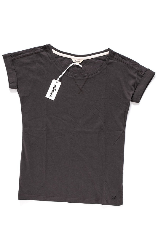 WRANGLER T SHIRT DAMSKI COMBO T BLACK COFFEE W7285DREI