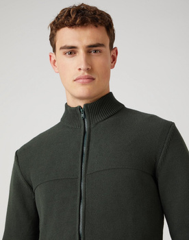 SWETER MĘSKI WRANGLER FULL ZIP KNIT DEEP FOREST W8B5QOG08 112141659