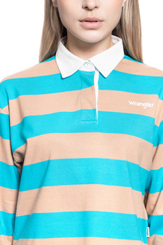 WRANGLER LS CROPPED POLO CARRIBEAN SEA W7Q3-GS-B13 112132082