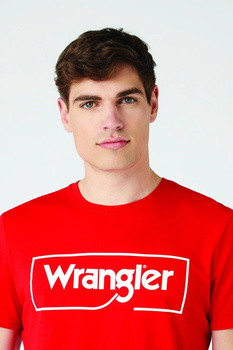 WRANGLER FRAME LOGO TEE MĘSKA KOSZULKA T-SHIRT NADRUK FORMULA RED W7H3D3XWO 112146331