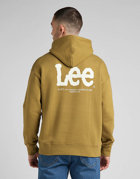 LEE LOGO LOOSE HOODIE MĘSKA BLUZA Z KAPTUREM NIEROZPINANA NADRUK AMMONITE L84HTJ85 112322634