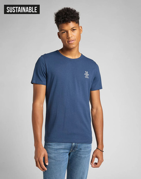 LEE SS TONAL LOGO TEE MĘSKI T-SHIRT KOSZULKA INSIGINIA BLUE L60LFESS 112140321