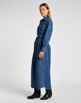LEE DAMSKA SUKIENKA JENSOWA BELTED WESTERN DRESS BLUE FUSION 112357937 LI19015514