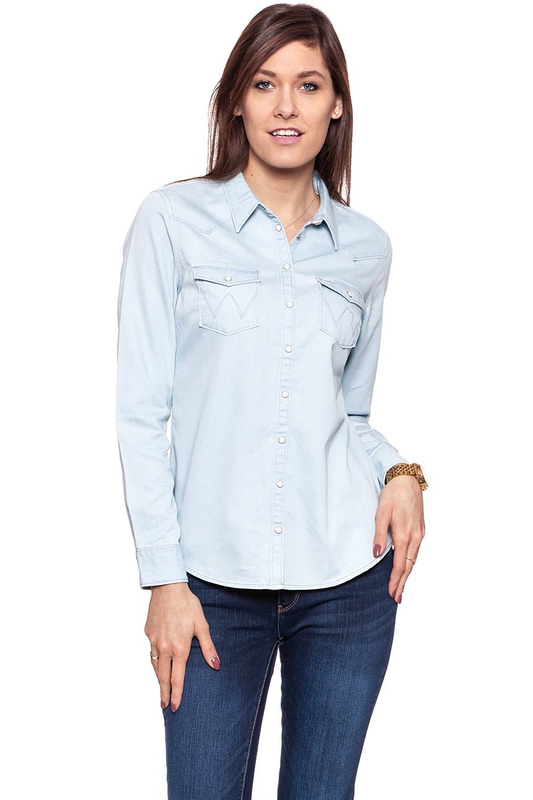 WRANGLER WESTERN SHIRT LIGHT INDIGO W50455G2E 112129245