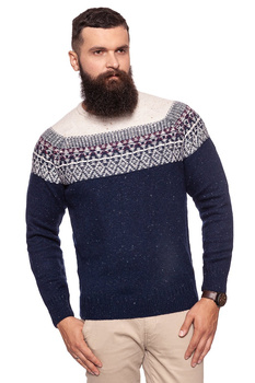 LEE FAIRISLE CREW KNIT MIDNIGHT BLUE L84TALDB