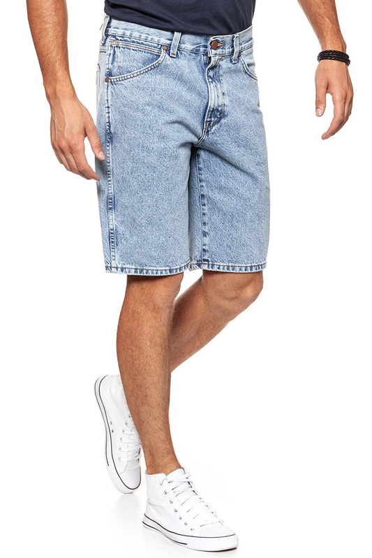 KRÓTKIE SPODENKI WRANGLER DENIM SHORT B&Y SPEEDY BLUE W14C05184 112126584
