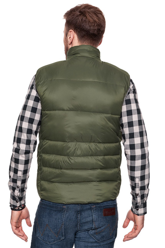 WRANGLER PUFFER VEST DUSTY OLIVE W4723X445S 112129009