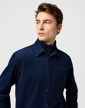 MESKA KOSZULA  WRANGLER 1 PKT CORDUROY SHIRT NAVY 112371527