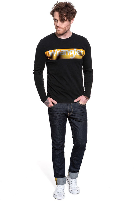 KOSZULKA LONGSLEEVE WRANGLER LS LOGO TEE BLACK W744D3100 112131092
