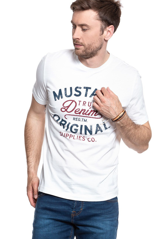 MUSTANG T SHIRT LOGO TEE CLOUD DANCER 1007249 2020
