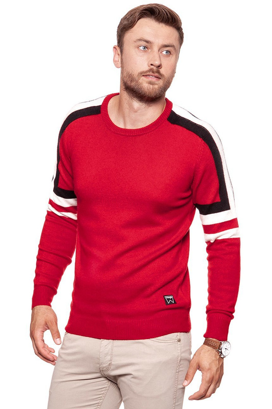 MĘSKI SWETER WRANGLER RETRO CREW SALSA RED W8635P3WN 112132337