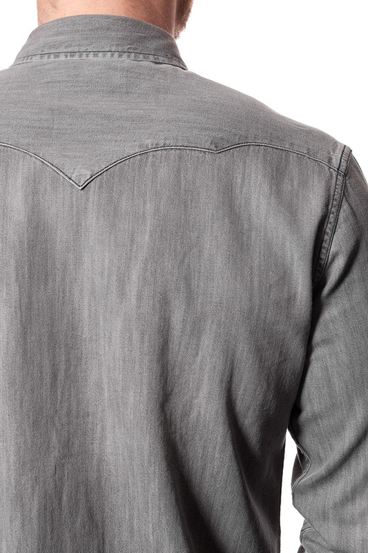 WRANGLER L/S CITY WESTERN SHI WASHED GREY W58333X2D