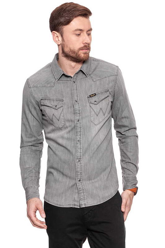WRANGLER L/S CITY WESTERN SHI WASHED GREY W58333X2D