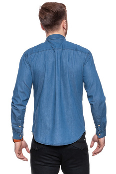 WRANGLER L/S BUTTON-DOWN SHIR MID INDIGO W57651H8E