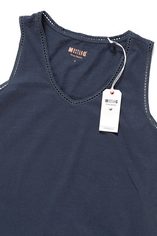MUSTANG T SHIRT DAMSKI Alma V Linen 1009483 4085