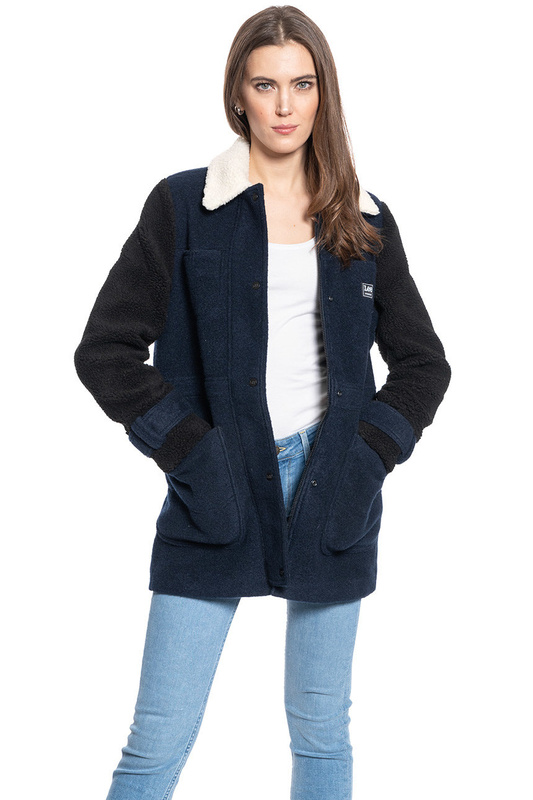 DAMSKA KURTKA PRZEJŚCIOWA LEE WOOL COAT REGULAR FIT SKY CAPTAIN L56GMZHY 112113051