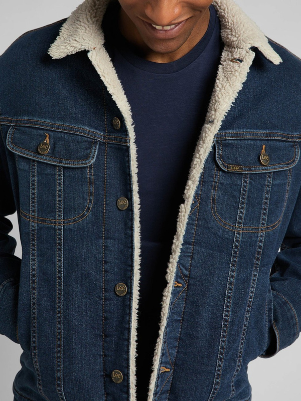 LEE SHERPA JACKET MĘSKA KURTKA JEANSOWA Dark Blue L87BSQZG 112320041