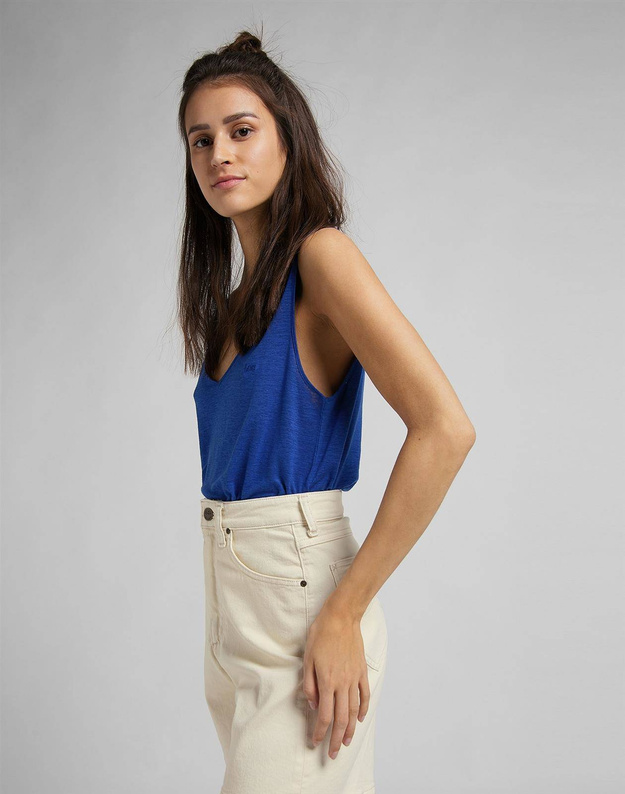 DAMSKA BLUZKA LEE V NECK TANK SURF BLUE L44UENQF 112110008
