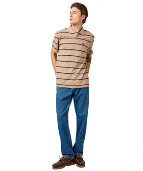 MESKA KOSZULKA WRANGLER STRIPE POLO SHIRT KHAKI 112362831