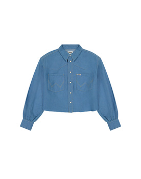 DAMSKA KOSZULA JEANSOWA WRANGLER CUT OFF SHIRT COTTON CANDY BLUE 112362980