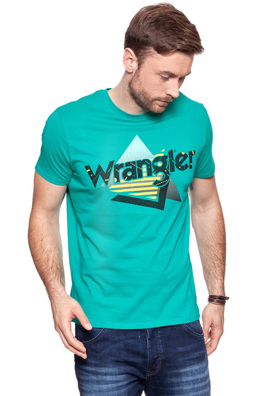 KOSZULKA WRANGLER LOGO TEE SPECTRA GREEN W7B62FQWB 112131519