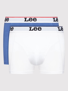 LEE 2-PACK TRUNK MĘSKIE BOKSERKI OBCISŁE LOGO WHITE/BLUE LP03CKWT 112145717