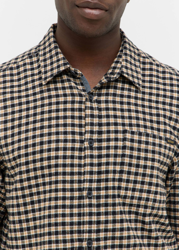 Męska Koszula Mustang Style Eastbridge Brushed Twill Mini Check Black 1016960 12786