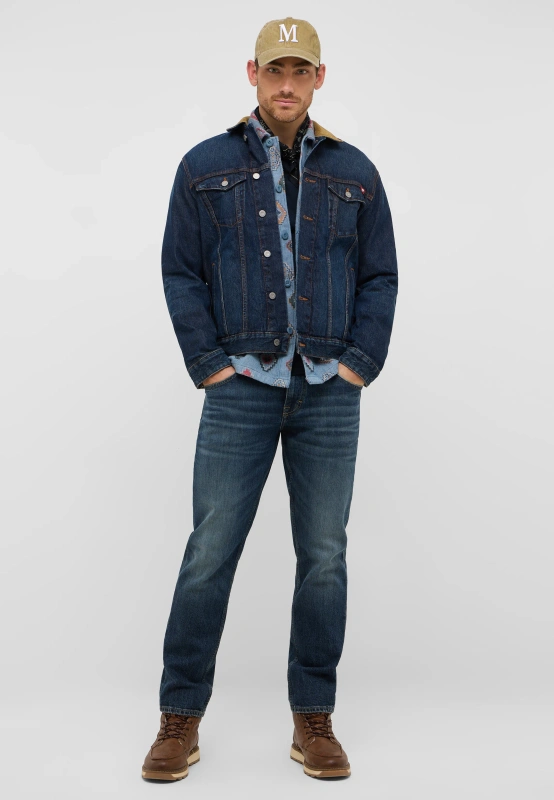 Męskie Spodnie jeansowe Mustang Style Denver Straight Denim Blue 1016817 5000 873