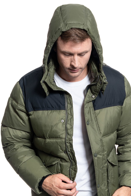 MĘSKA KURTKA ZIMOWA LEE PUFFER JACKET OLIVE GREEN L86NSZNX 112122743