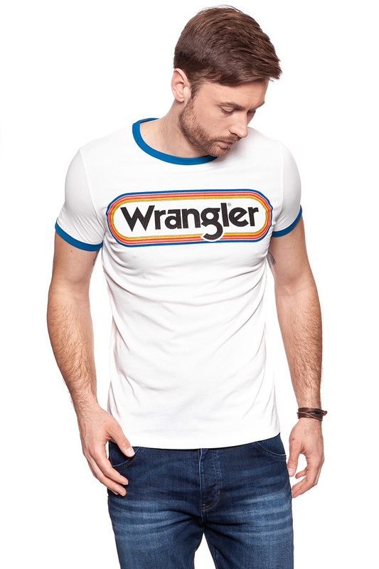 KOSZULKA WRANGLER LOGO RINGER TEE OFFWHITE W7B68FQ02 112131526