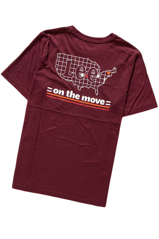 LEE T SHIRT ROAD TEE BURGUNDY L64XFEMF 112115811