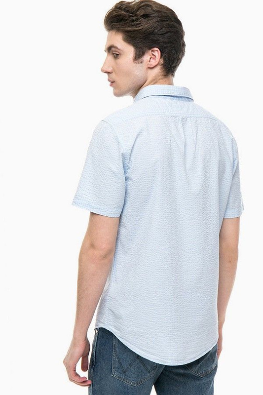LEE BUTTON DOWN SS MĘSKA KOSZULA MATERIAŁOWA Z KRÓTKIM RĘKAWEM LIGHT BLUE L886GDEJ 112123649