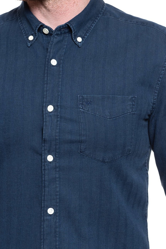KOSZULA MĘSKA WRANGLER LS 1PKT BDOWN SHIRT INDIGO BLU W5F3B589X 112130130