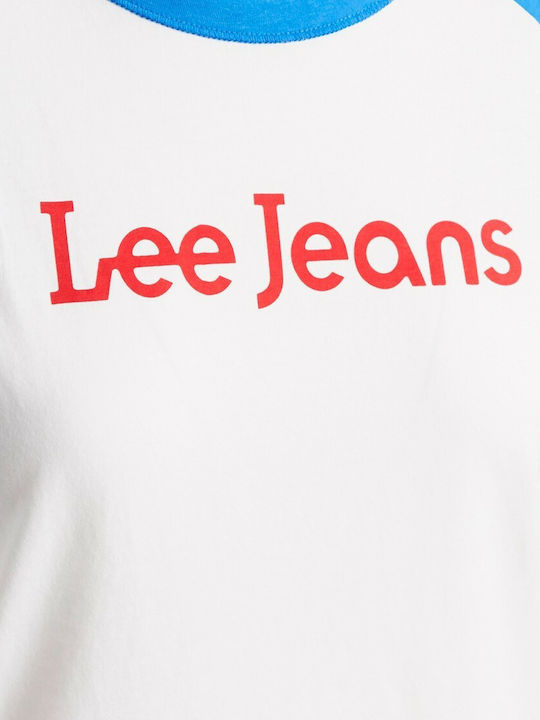 LEE DAMSKA KOSZULKA RAGLAN TEE DIPPED BLUE L43NEHLA 112109697