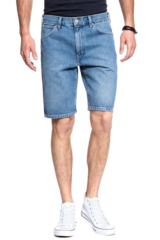 SPODENKI MĘSKIE WRANGLER DENIM SHORT KABEL BLUE W14CER19K 112126586