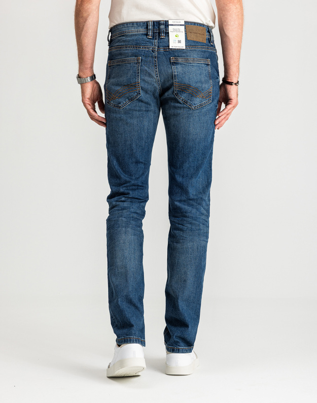 Męskie Spodnie Jeansowe Tom Tailor Marvin Used Mid Stone Proste 1007858 10119