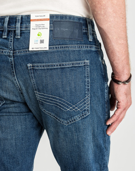 Męskie Spodnie Jeansowe Marvin Straigh Used Mid Stone Blue Denim Proste 1047981 10119